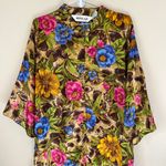 Winlar Brown Yellow / Gold Floral Kaftan Maxi Dress Size M Size M Photo 0