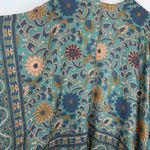 Boho Kimono‎ Cardigan Womens One Size Green Hippie Paisley Floral Cover Up Swim Size L Photo 6