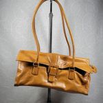 Kate Landry  Shoulder Bag Womens Medium Genuine Leather Tan Buckle Flap Photo 2