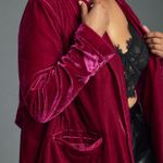 Anthropologie Maeve The Tessie Blazer Jacket Suit Blazer Top Raspberry Velvet Photo 4