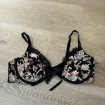Victoria's Secret Victoria’s Secret Dream Angels Unlined Demi Bra Floral Embroidered Black Lace Photo 1