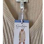 Jessica Simpson Womens Ribbed Knit Sweater Dress Beige Large Photo 1