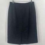 Loft ANN TAYLOR Skirt Black Basket Weave Woven Texture Wool Blend Pencil Size 10 Photo 2