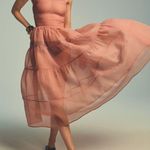 Anthropologie Oh Seven Days Organza Sheer Midi Dress, Size M Photo 0