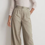 Madewell  The Petite Harlow Wide Leg Pant 12P Forgotten Landscape Khaki Beige Photo 0