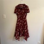 Walter Baker  - Brick Red Floral Button Front Midi Dress Photo 2
