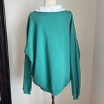 Christmas Sweater Cardinal Peter Pan Collar Top Stitch 3X Winter Trees Green Photo 2