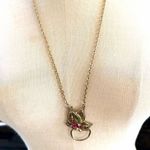 1928 Jewelry Floral Butterfly Pendant Necklace with Ring Holder Loop Photo 3
