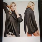 We The Free  Charcoal Split Back Turtleneck Top Pullover Womens XS/TP Photo 1