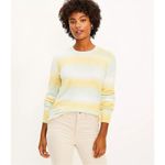 Loft Nwt  Women's Space Dye Crew Neck Pullover Sweater Yellow Green‎ Size Small Photo 1
