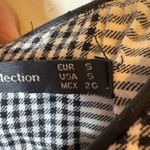 ZARA ‎ Trafaluc Plaid Tunic Dress Short Sleeve Pocket Black White Size Small Photo 4