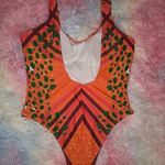 NWOT Vibrant Orange One Piece Swimsuit Size M Photo 3