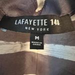 Lafayette 148  Silk Blend Striped Hi Low Blouse Photo 4