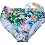 Kona Sol  Women's Light Pink Floral Print Bikini Bottom - Size Medium - NWT Photo 0