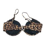 Good American Show Off Curve Bikini Top Underwire Leopard Print Brown 3 US L Photo 1