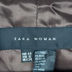 ZARA Woman Size 12 Tweed Plaid Blazer Jacket Green Brown Wool Blend Button Front Photo 2
