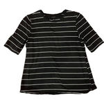 Who What Wear  Black and White Striped Elbow Length Tee Size Medium Photo 1