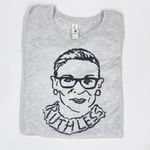 Next Level Apparel Ruth Bader Ginsburg M Ruthless Graphic Tee RBG T-Shirt Next Level Heather SCOTUS Photo 1