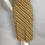 ABS Allen Schwartz  Faux Wrap Dress Graphic Print Blocks Diagonal Brown‎ Medium Photo 7