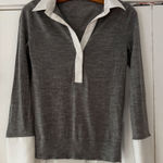 Club Monaco ‎ Gray and White Knit Top Size XS EUC Photo 0