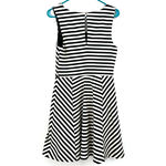 EXPRESS  size medium sleeveless mini dress skater style black white striped‎ Photo 1
