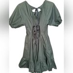 Peter Som  Size 4 Women’s Green Mini Dress Puff Sleeve Tiered Back Photo 1