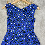 Kate Spade  New York Cyber Cheetah Dawson Dress Sleeveless Silk Blend In Blue 0 Photo 6