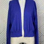 Eileen Fisher Cropped Open Front Cardigan Sweater Purple Size US Large Photo 0