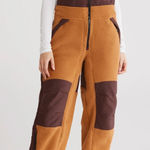 Free People  Movement Hit the Slopes High Pile Fleece Snow Bibs Sz S Photo 0