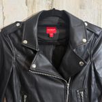 Guess Women's Small Faux Leather Moto Jacket Black Zip Front Cropped Lightweight Photo 7