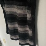 Calvin Klein Cowl Neck Poncho Sweater Grey & Black Stripes Photo 3