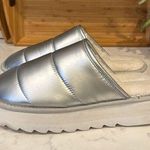 Maeve Anthropologie  Puffy Platform Slipper Shoes Silver Size Large 10/11 casual Photo 0