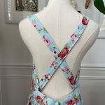 Sundress Light Blue Pink Red Rose Overall Style Midi Dress Swing Rockabilly L Size L Photo 6