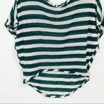 Kirra  Green & White Stripe Mesh Blouse! Photo 4