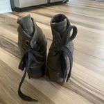 Fly London Women's size 9 Multicolor Green Suede Wedge Ankle Booties Lace Up Photo 2