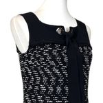 St. John Women’s Dress Shift Tweed Silk Ribbon Tie Sleeveless Black White Size 4 Photo 6