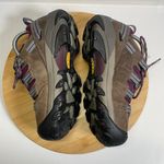 Keen  Women 7 Brown Purple Detroit Low Steel Toe Shoe Work Safety Utility Leather Photo 6