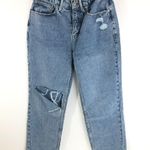 Good American Womens '90s Duster Straight Leg Jeans Distressed Blue950 6/28 Photo 1