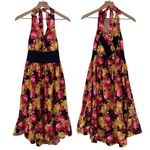 Lindy Bop Fit & Flare Halter Dress Retro Floral Print Midi Pin Up NEW Womens S Photo 1