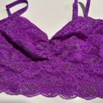 PINK Victoria’s Secret Purple Lace Bralette With Shimmer Women’s Sz S Small Photo 2