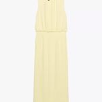 ZARA  butter yellow fitted midi dress evening party wedding coctail  Photo 4