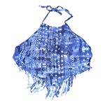 Arizona Jeans Arizona Jean Company Blue Patterned Fringe Bikini Top Photo 1