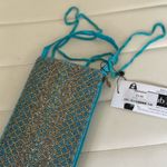 Bamboo Traders, NWT. Beaded aqua wristlet or‎ crossbody bag. Straps for both. Blue Photo 0