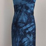 Y2K Hourglass Blue Tie Dye Glitter Cowl Neck Asymmetrical Slip Dress S M Size M Photo 0
