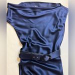 NWT NICHOLAS Eartha Off The Shoulder Gown in Dark Ink, size 2 Blue Photo 5