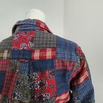 Vintage 90s Class Club Patchwork Plaid Bandana Print Cotton Button Down Shirt M Blue Size M Photo 6