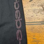 Bebe Sport Rhinestone Logo Bike Shorts Black Athletic Performance Size L Size L Photo 2