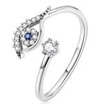 Sterling Silver 925  Evil Eye Crystal Ring Photo 0