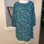 Altar'd State Altar’d State green off shoulder dress, tassels Photo 2