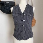 Gap Vintage Y2k 1990s Black Stripe Pin Stripe Vest, Size Medium Photo 0